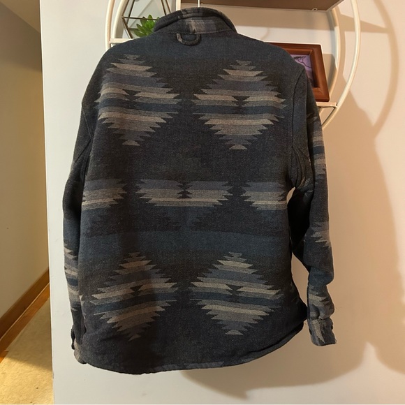 JACHS New York Men's Extra Large XLAztec Wool Button Up Lined Jacket Shirt - Picture 2 of 6